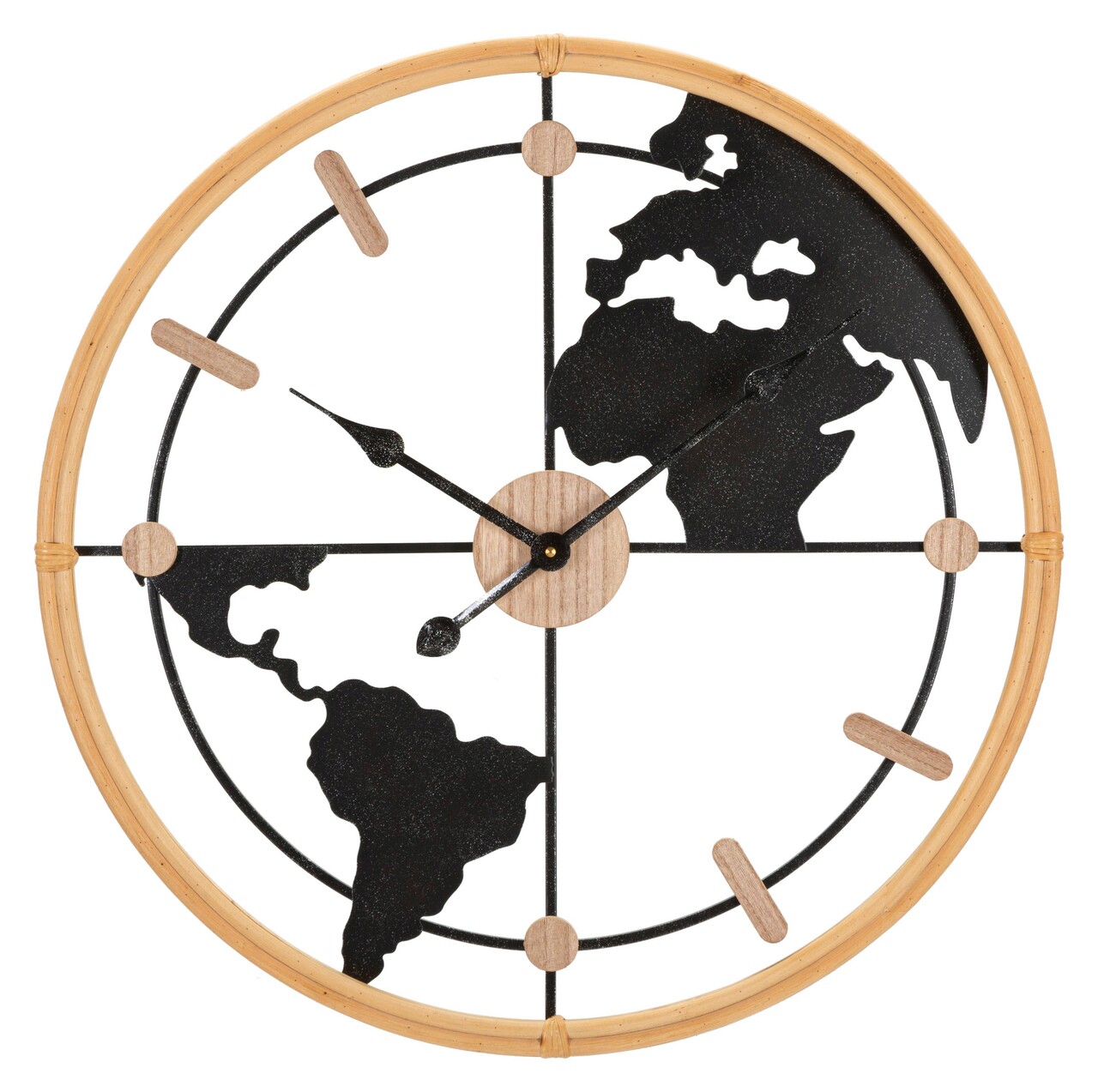 Ceas de perete World New, Mauro Ferretti, Ø60 cm, fier/MDF, maro/negru - imagine 7